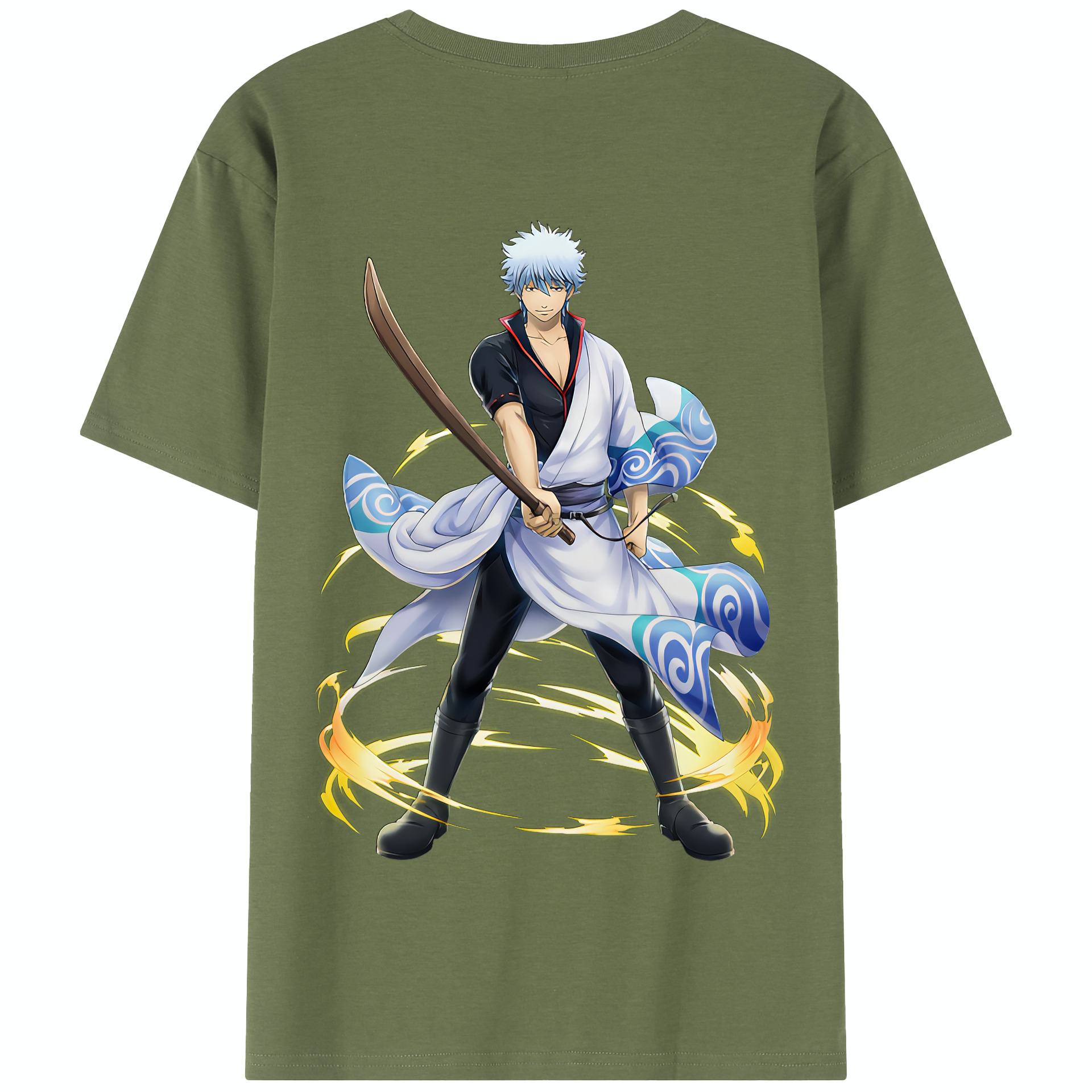 （画像用） ぎんたま 坂田銀時（さかたぎんとき） 神楽 志村新八（しむら しんぱち） GINTAMA Sakata Gintoki Kagura Shimura Shinpachi 綿100％半袖Tシャツ（背面プリント）